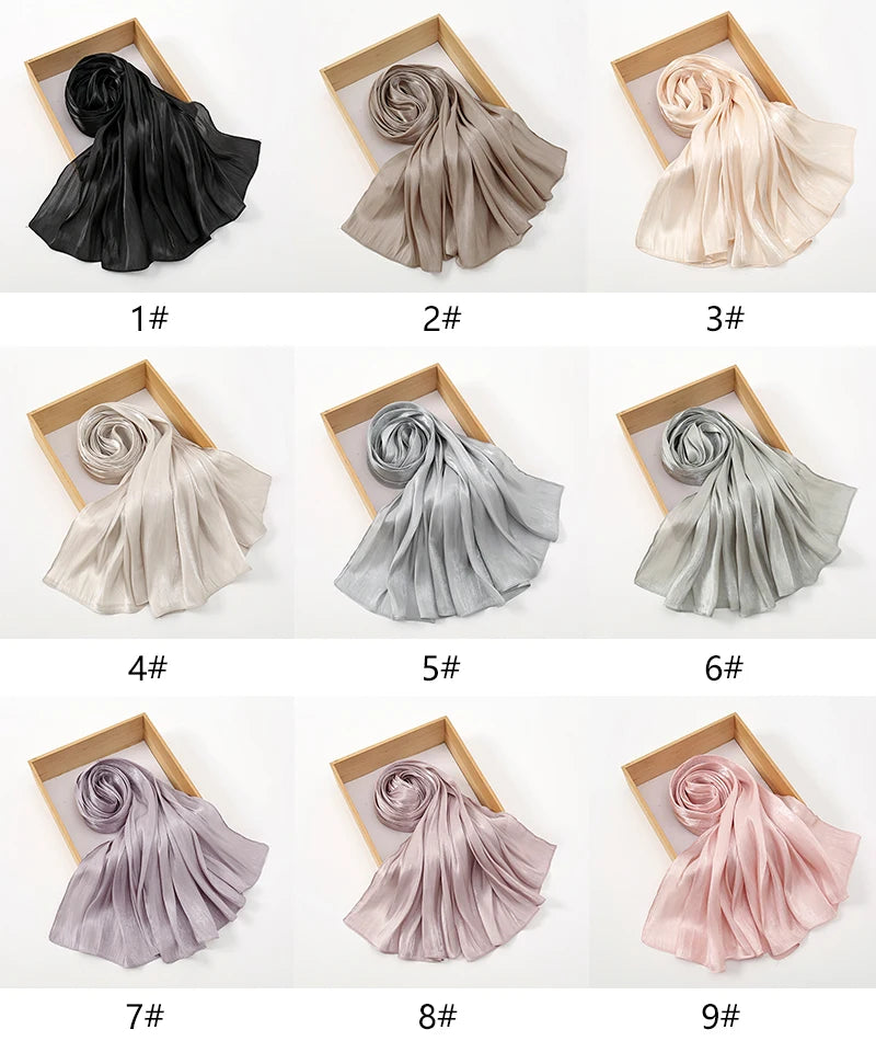 Premium Shimmer Silk Hijab – Lyxig Medine Silk Sjalscarf ✨