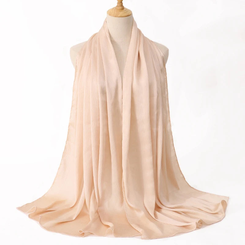 Medine Silk Crinkled Satin Hijab – Elegant & Lyxig Sjalscarf ✨
