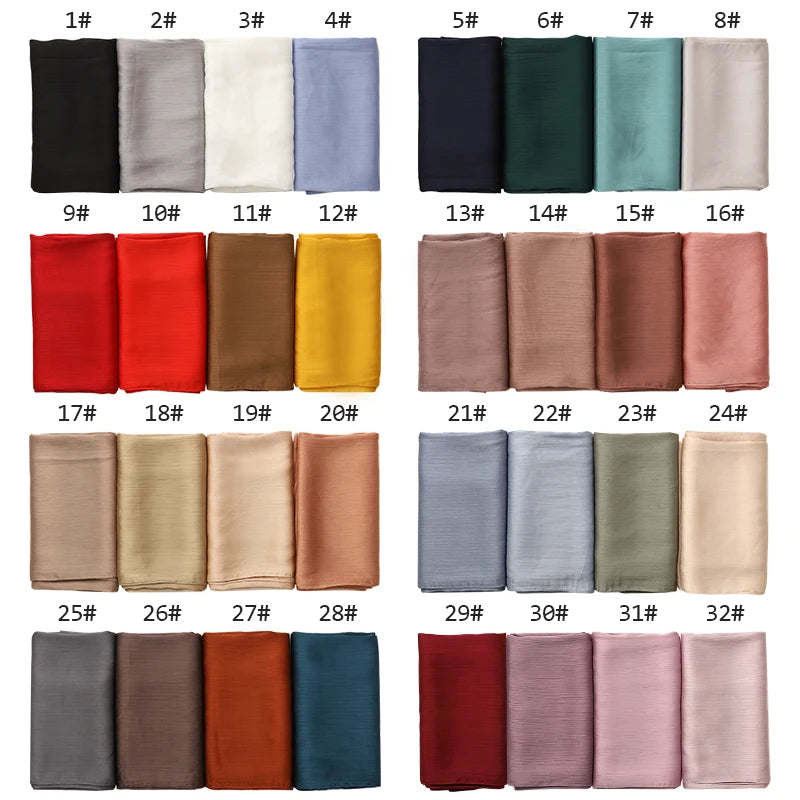 Medine Silk Crinkled Satin Hijab – Elegant & Lyxig Sjalscarf ✨