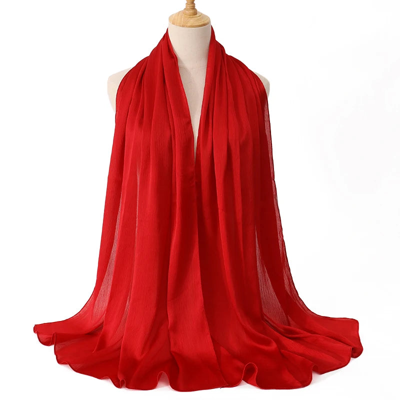 Medine Silk Crinkled Satin Hijab – Elegant & Lyxig Sjalscarf ✨