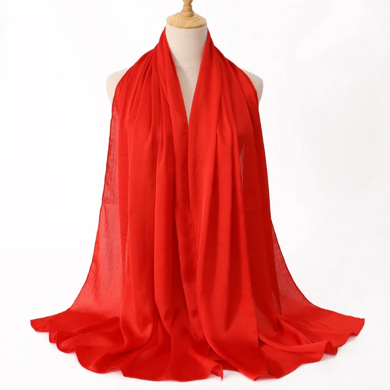 Medine Silk Crinkled Satin Hijab – Elegant & Lyxig Sjalscarf ✨